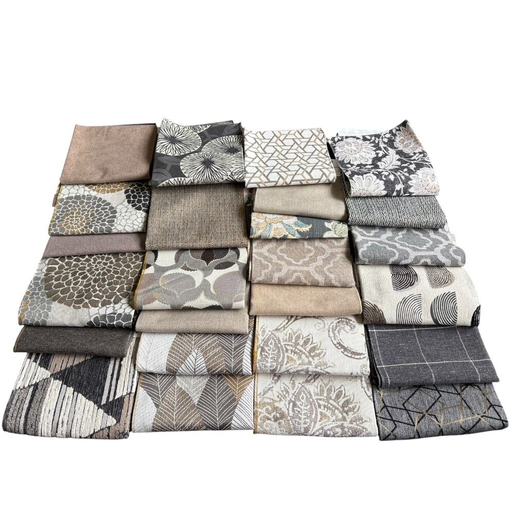 High End Upholstery Fabric swatches la-z-boy 18" × 20" grays/ natural color tone